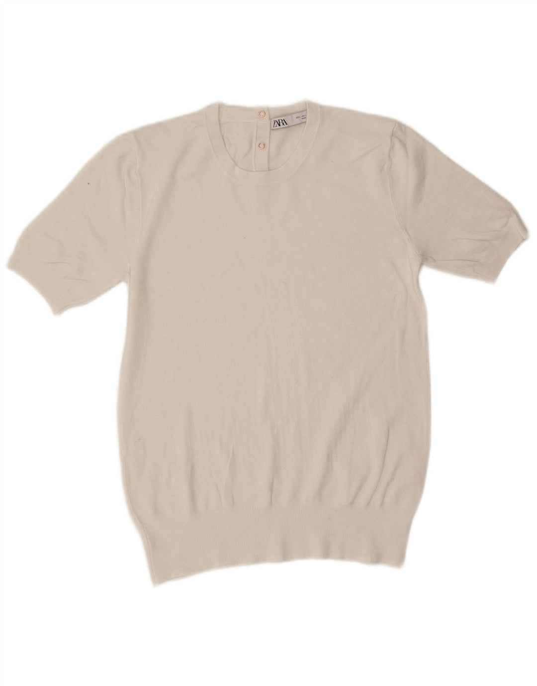 Zara Chemisier Femme Top UK 14 Large Viscose Blanche
