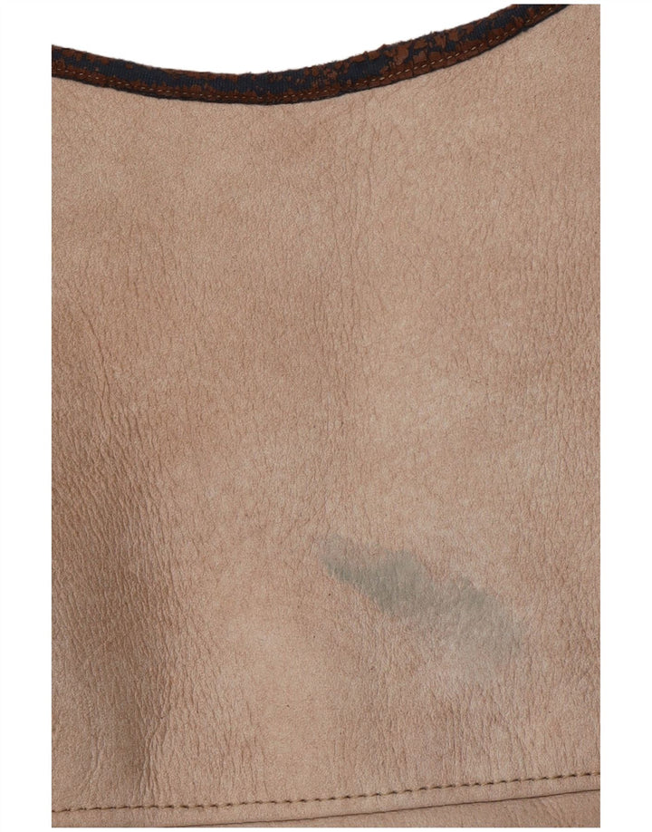 VINTAGE Gilet Sherpa Femme UK 14 Beige Moyen