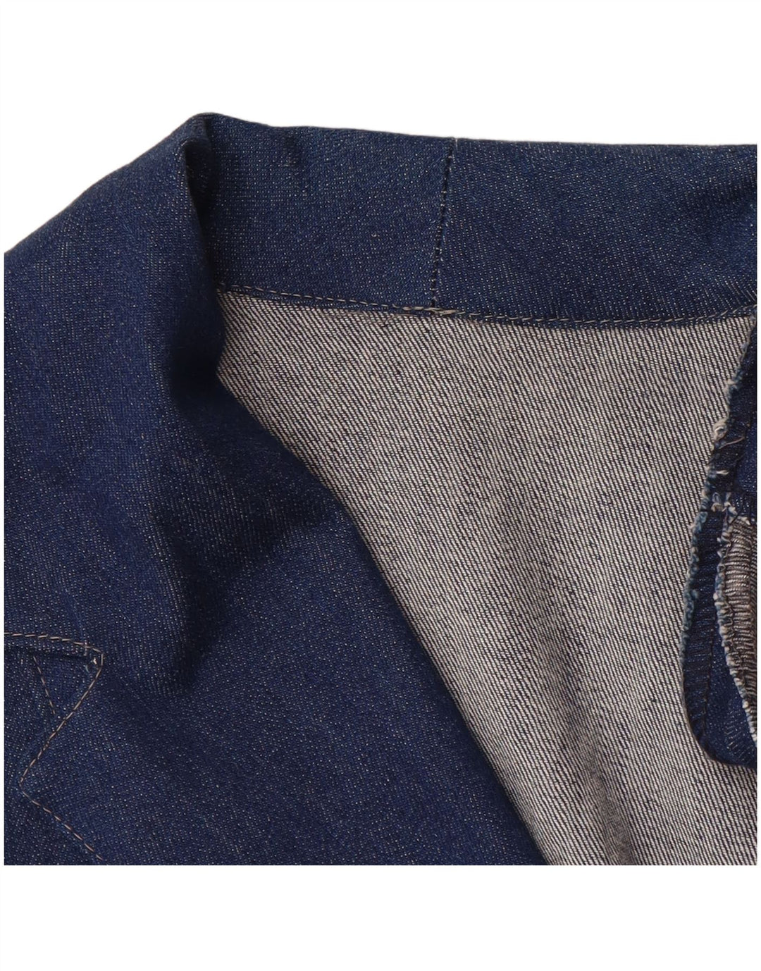 VINTAGE Womens 2 Button Denim Blazer Jacket UK 12 Medium Blue