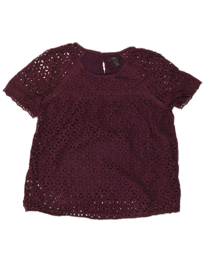 J. CREW Chemisier pour femme US 8 en coton floral violet moyen