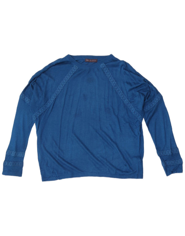 Marks & Spencer Pull surdimensionné à col bateau pour femme UK 14 Bleu moyen