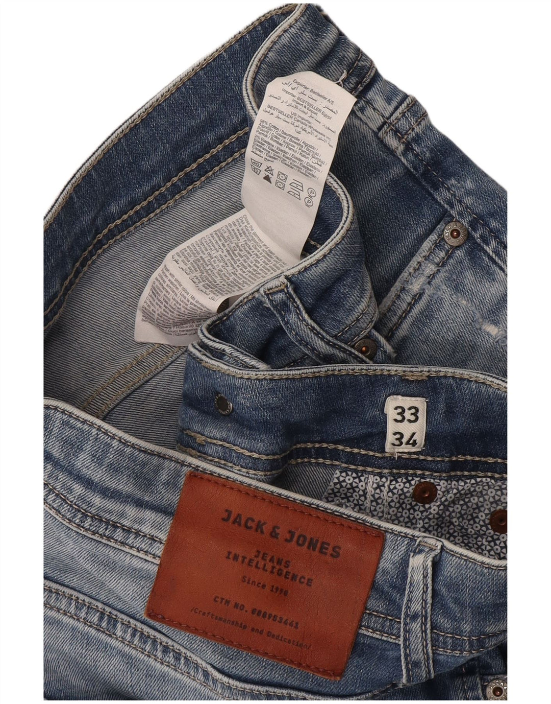 Jack & Jones Jean Slim effet vieilli W33 L34 pour homme en coton bleu