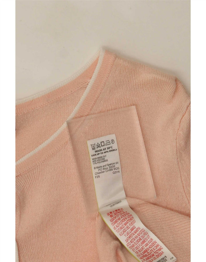 Marks & Spencer Pull Cardigan Femme UK 8 Petite Viscose Rose