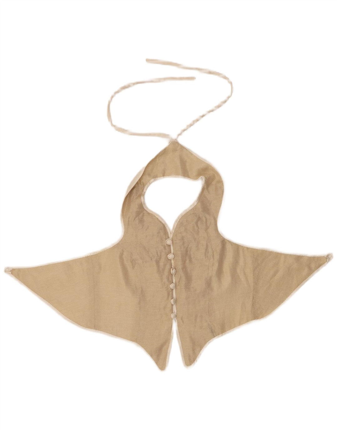 VINTAGE Femmes Motif Abstrait Crop Halter Top UK 12 Moyen Blanc