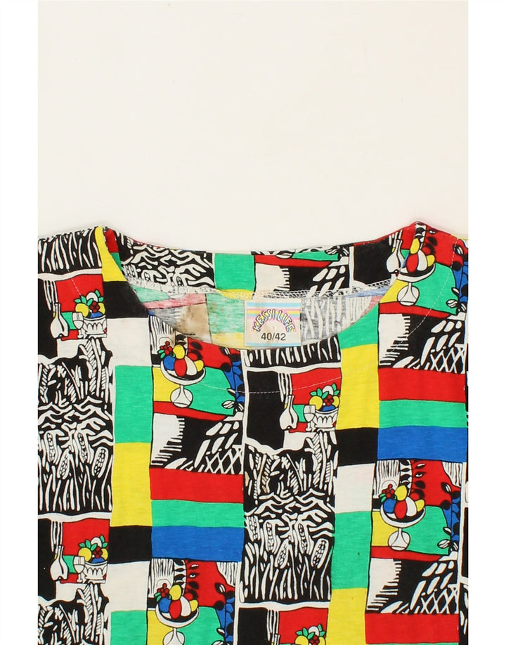 VINTAGE Womens Blouse Top IT 40/42 Medium Multicoloured Patchwork Cotton Vintage Vintage and Second-Hand Vintage from Messina Hembry 