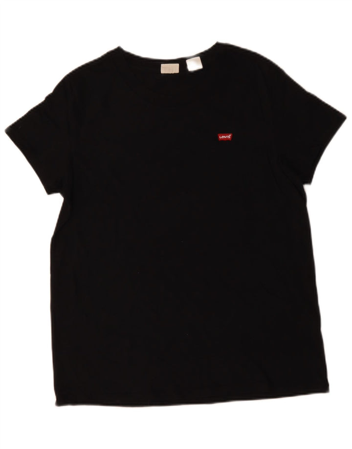 Levi's Womens T-Shirt Top UK 14 Medium Black Cotton