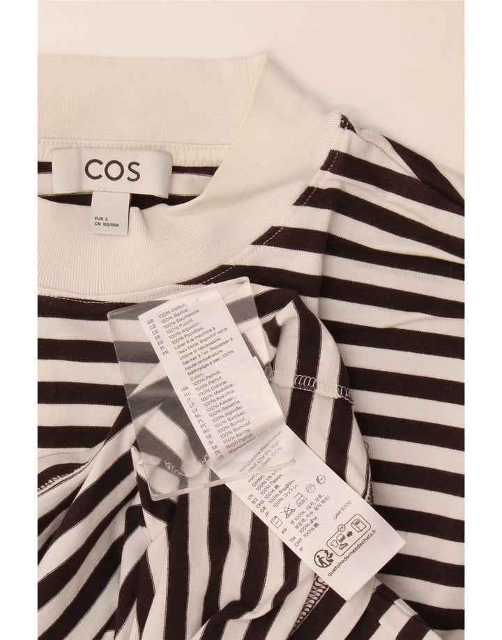 Cos Haut surdimensionné à manches longues pour femme UK 10 Petit coton rayé noir