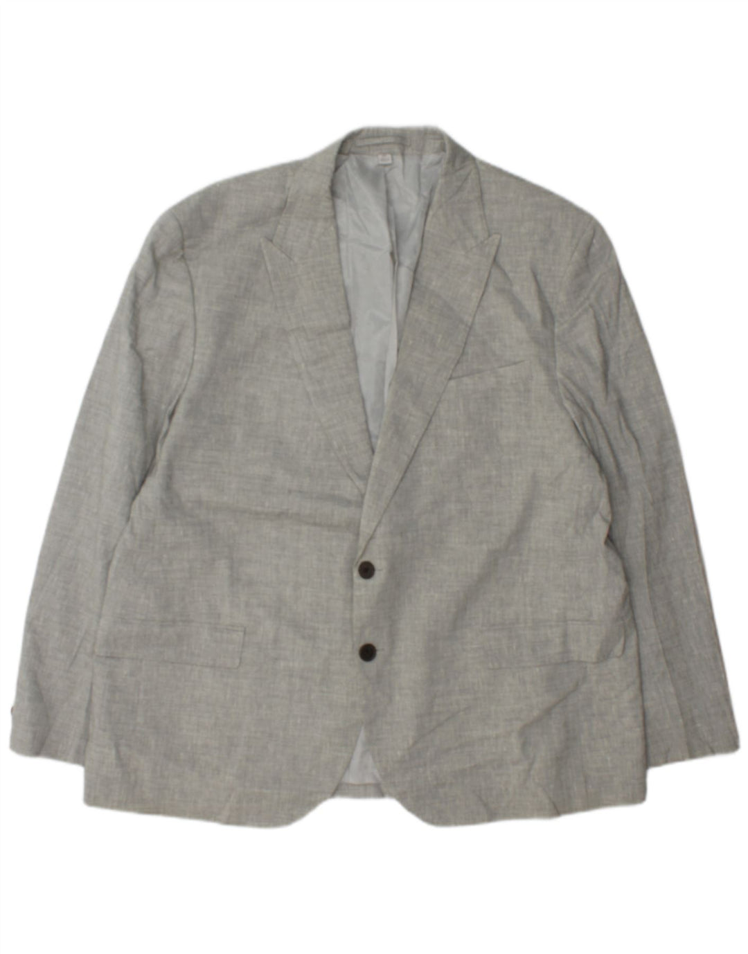 Marks & Spencer Veste Blazer 2 Boutons Homme IT 48 Lin Gris Moyen