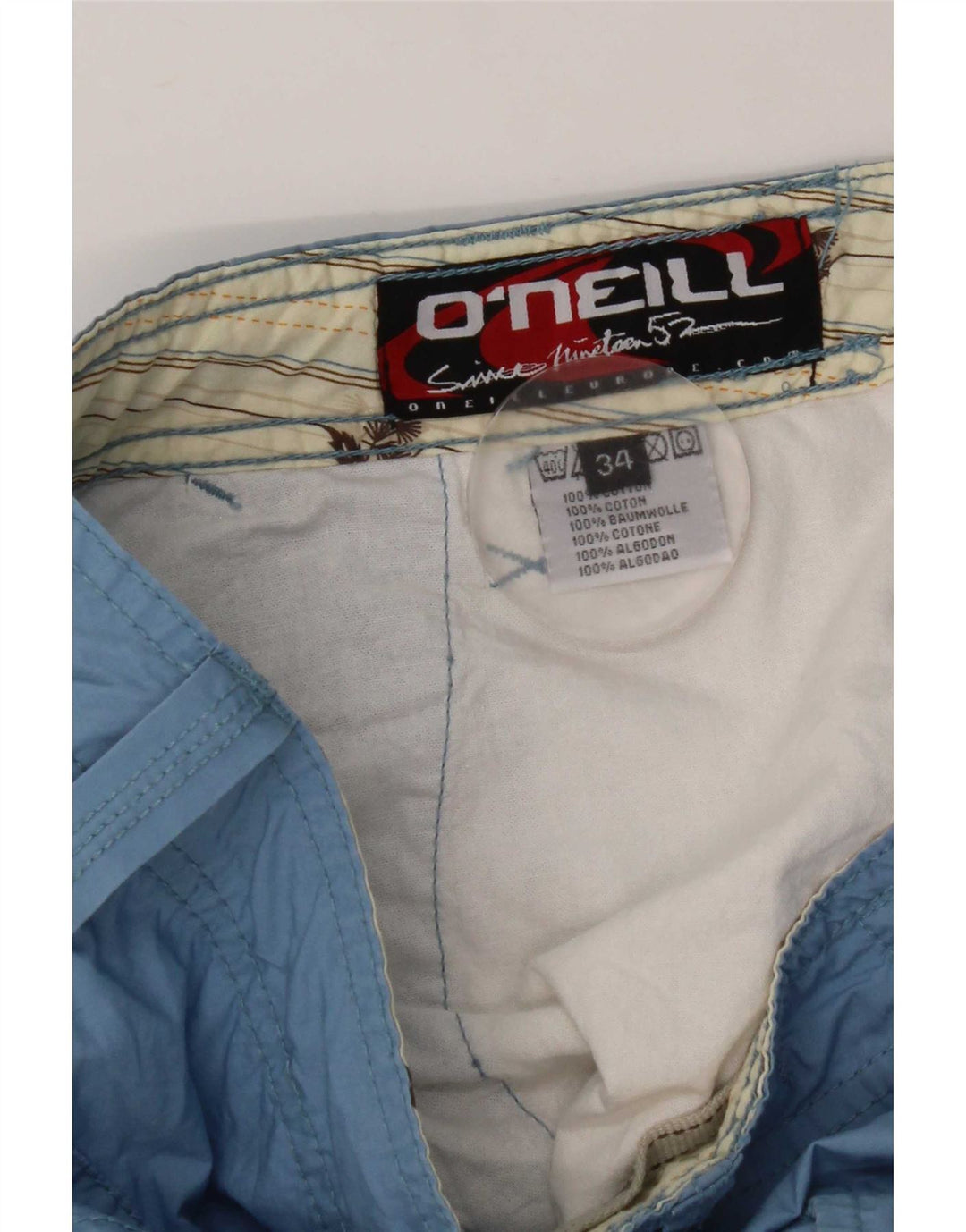 O'Neill Pantalon Capri Droit Homme W34 L20 Bleu Coton