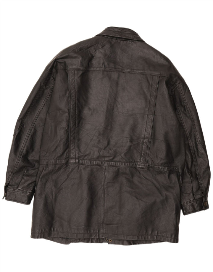 Veste en cuir pour homme Front Line UK 50 2XL Cuir noir