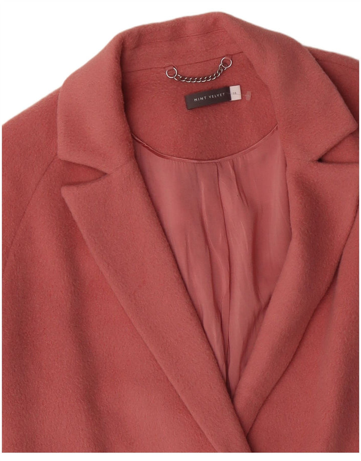 MINT VELVET Manteau ouvert surdimensionné pour femme UK 14 Grande laine rose