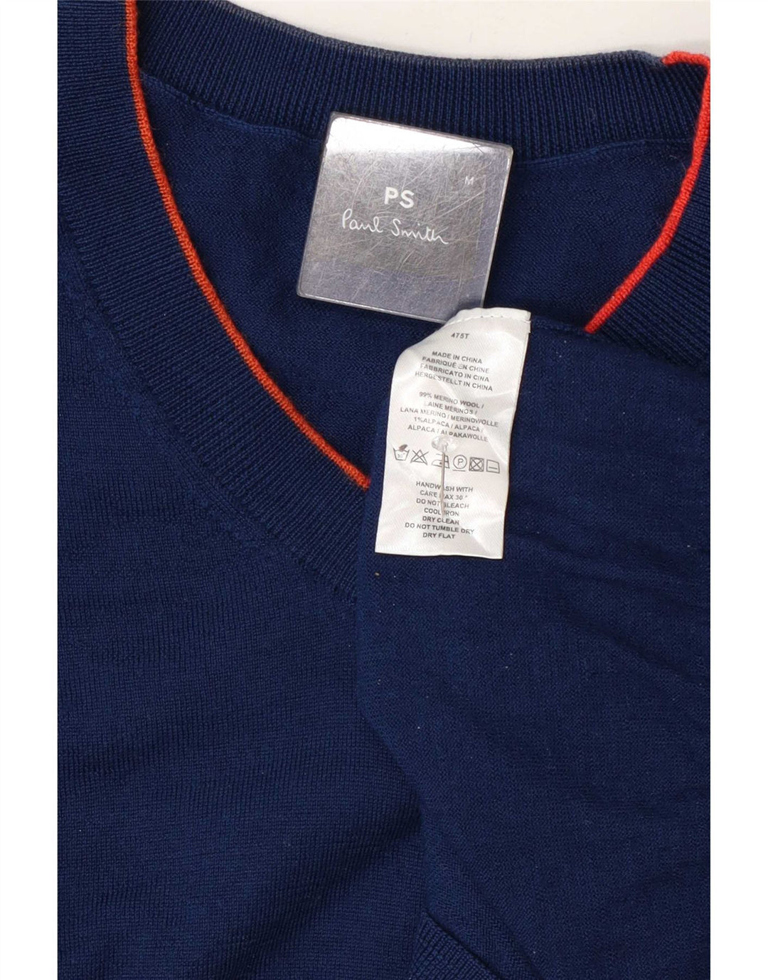 Paul Smith Pull Col V Homme Bleu Marine Moyen Laine