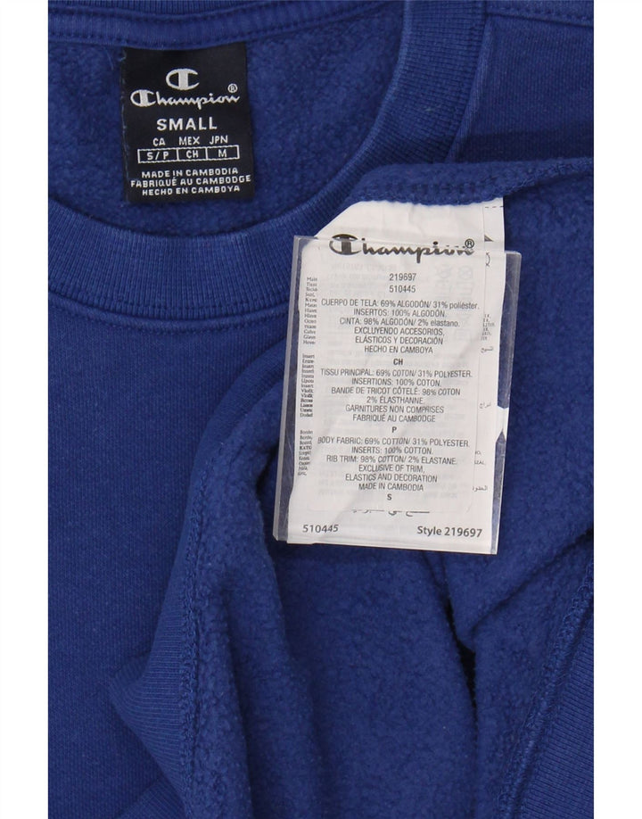 CHAMPION Mens Sweatshirt Jumper Small Blue Cotton
