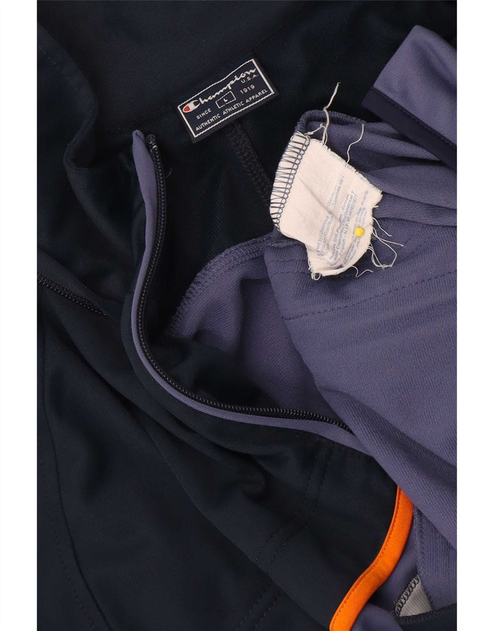 Champion Veste de survêtement pour homme en polyester color block Bleu marine Taille L