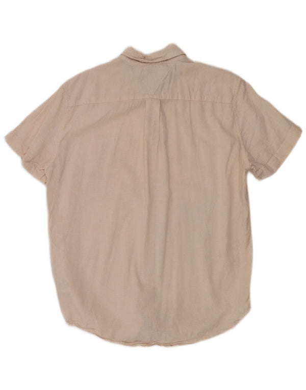 Tommy Hilfiger Chemise à manches courtes pour homme Coupe classique Grand lin beige