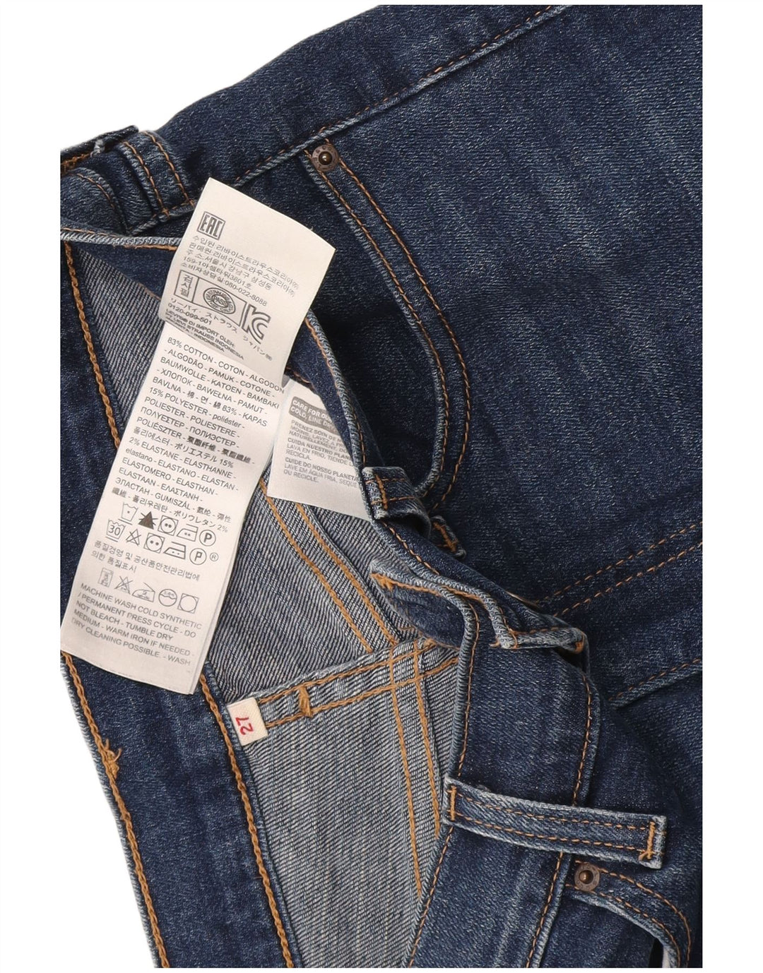 Levi's Short en Jean Femme W27 Small Bleu Coton