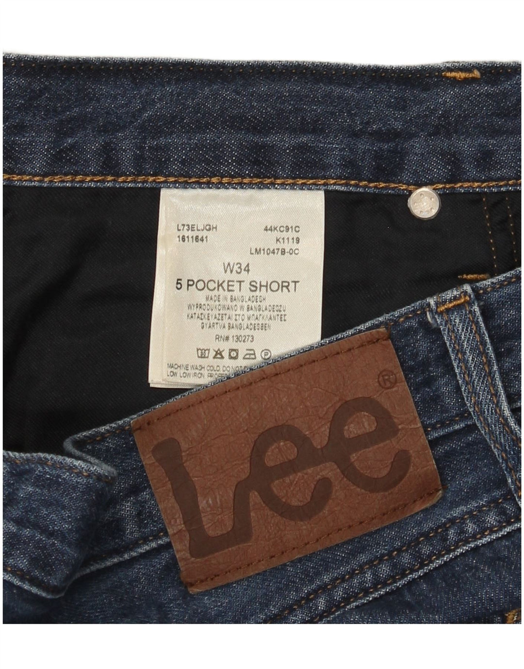 Lee Short en jean pour homme W34 Large Bleu Coton