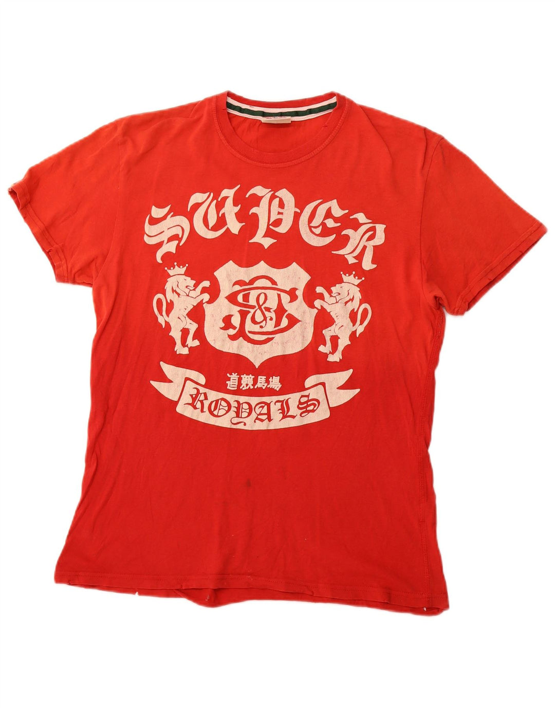 SUPERDRY T-Shirt Graphique Femme UK 12 Rouge Moyen Coton