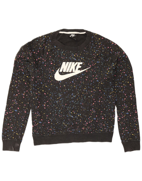 Nike Sweat-shirt surdimensionné graphique pour femme UK 6 XS Noir à pois