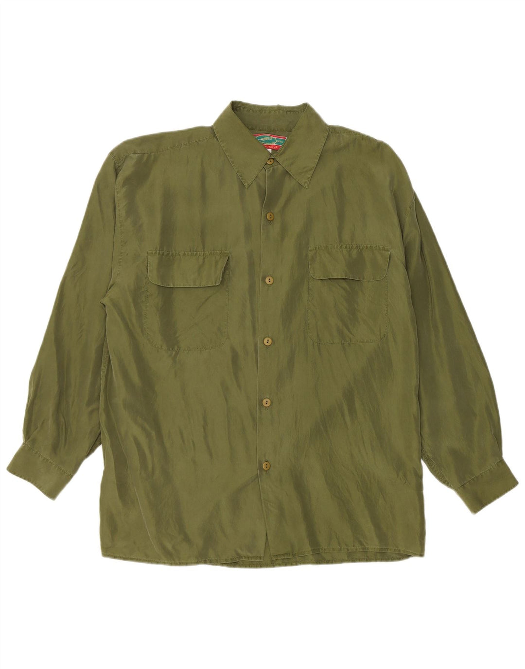Chemise Homme Vintage Grande Soie Verte