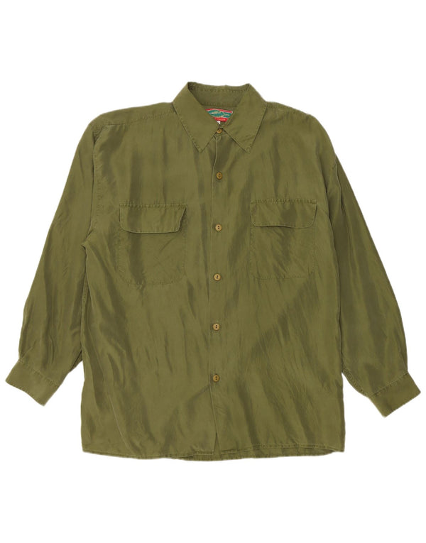 Chemise Homme Vintage Grande Soie Verte
