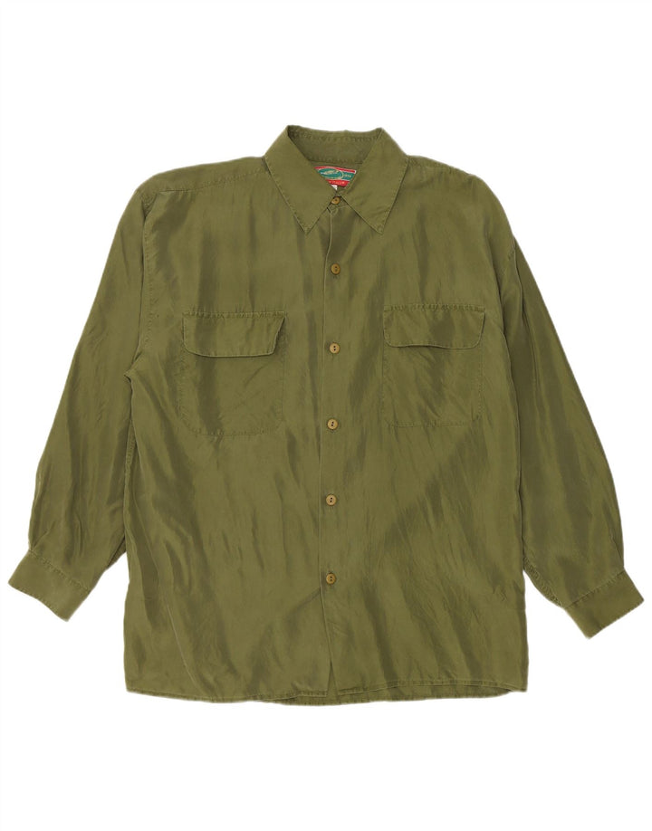 Chemise Homme Vintage Grande Soie Verte