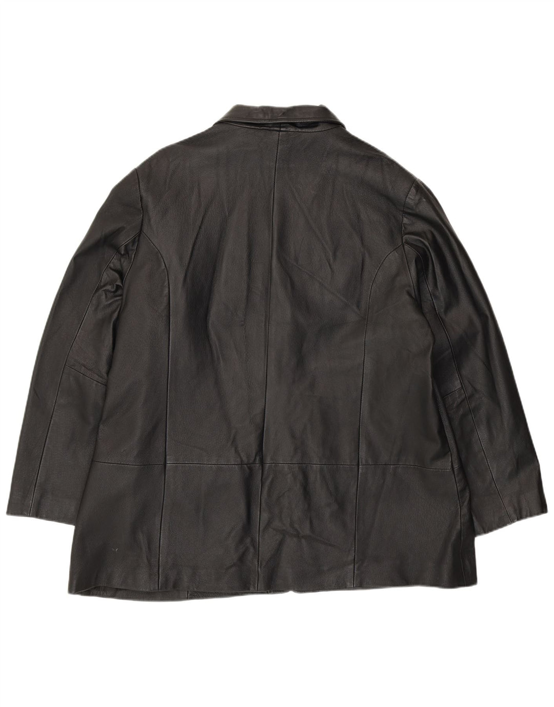 Agenda Veste blazer en cuir à 3 boutons pour femme UK 24 4XL Cuir noir