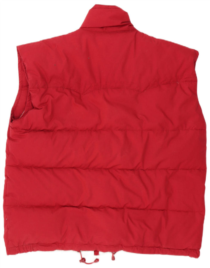 vintage Mens Rembourré Gilet UK 40 Grand Polyester Rouge