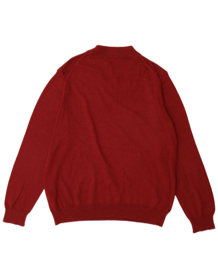 Marks & Spencer Pull à col rond pour homme en laine mérinos rouge