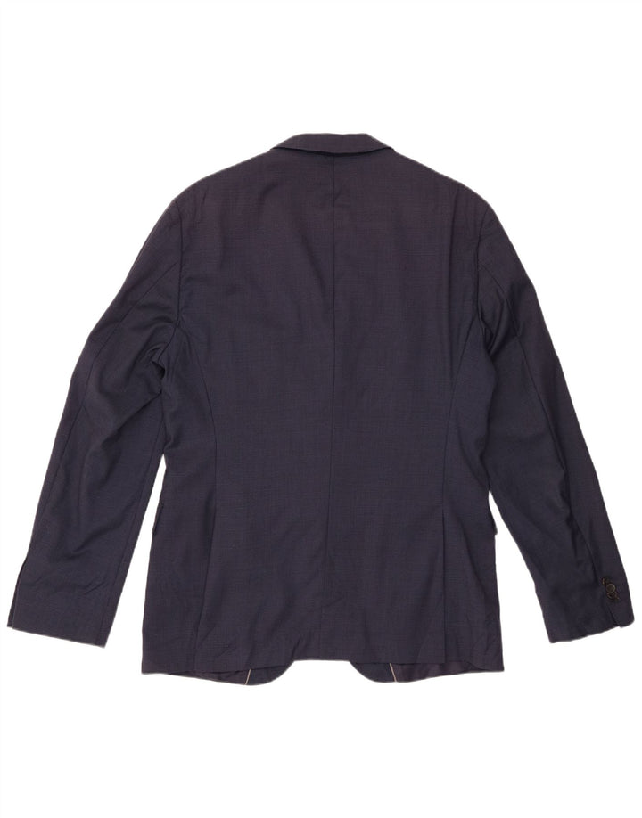 HUGO BOSS Veste blazer à 2 boutons pour homme EU 52 XL Bleu marine à carreaux en laine