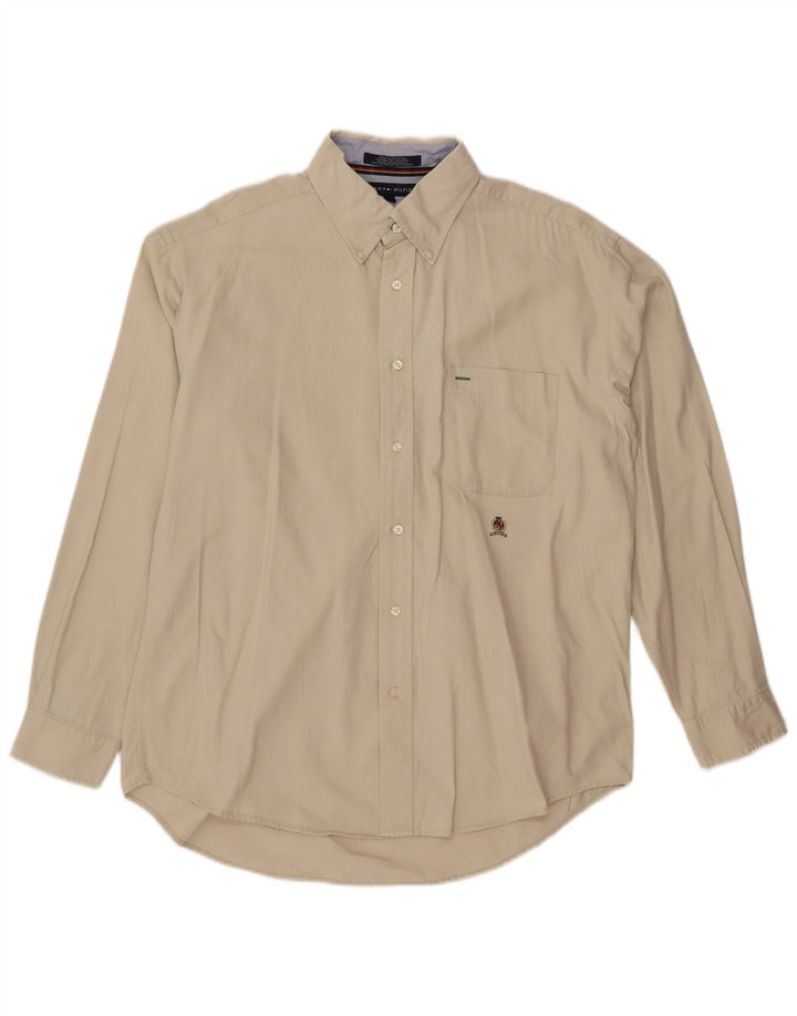 TOMMY HILFIGER Chemise Homme Large Blanc Cassé Coton