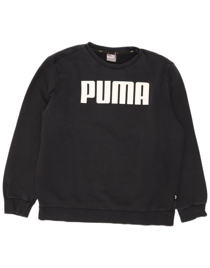 Puma Sweat-shirt graphique pour homme en coton noir Taille L