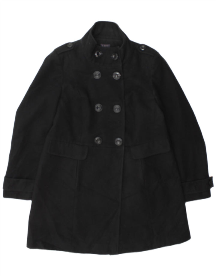 Marks & Spencer Manteau croisé pour femme UK 14 Medium Noir Polyester