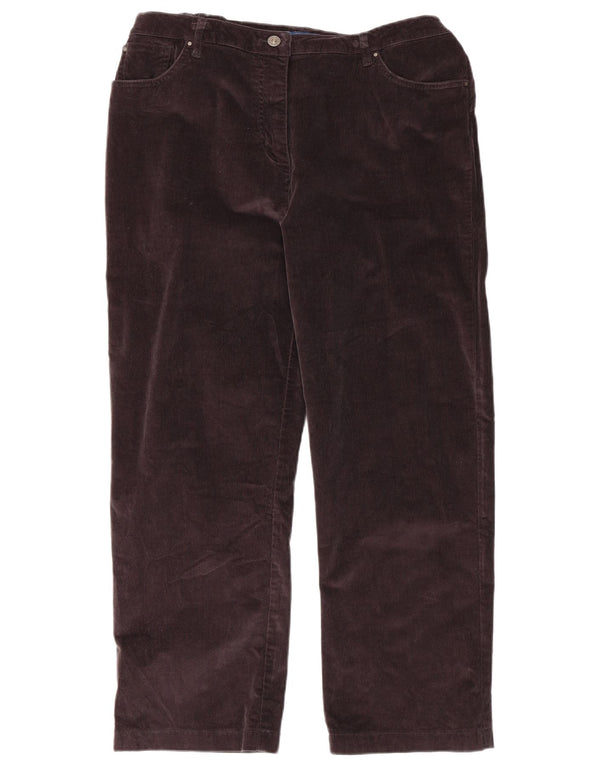 Cotton Traders Pantalon droit en velours côtelé pour femme UK 16 Large W36 L27 Marron