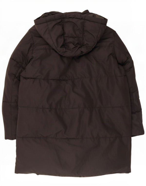 Zara Manteau matelassé à capuche coupe ample pour homme UK 34 XS Noir Polyester