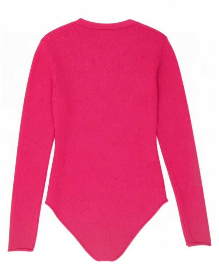 Zara Womens Knit Body UK 8 Petite Viscose Rose