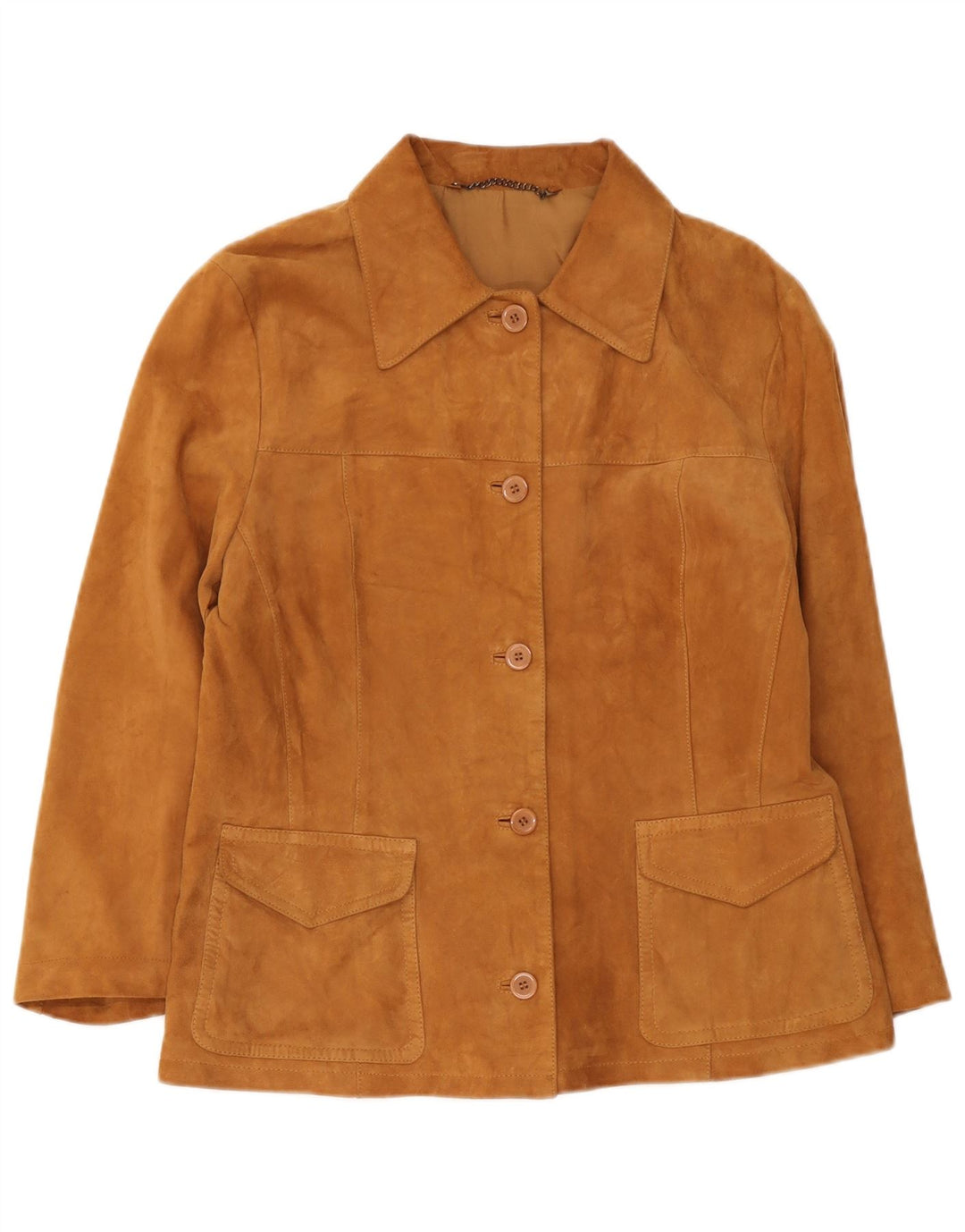 veste en daim femme vintage UK 14 cuir beige moyen