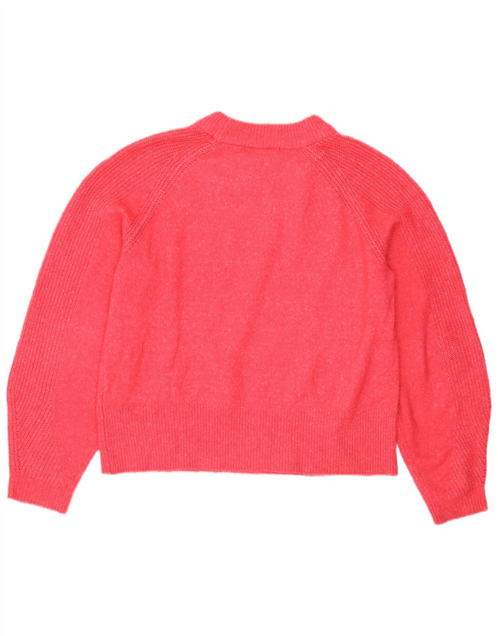Marks & Spencer Pull à col rond pour femme UK 14 Acrylique rose moyen