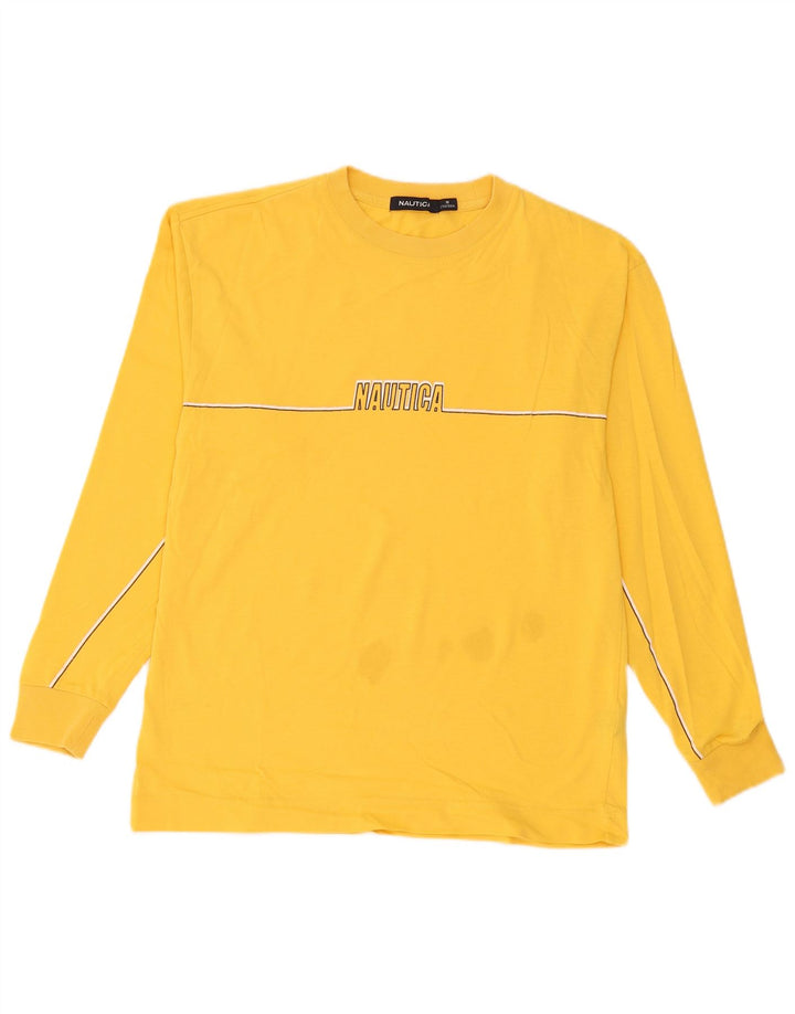 Nautica Haut graphique à manches longues pour homme en coton jaune petit