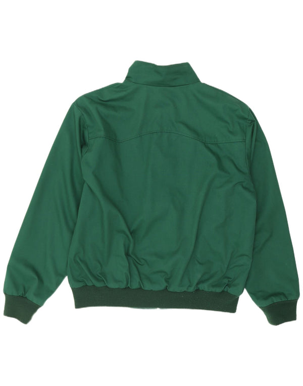 vintage Mens Bomber Jacket UK 40 Grand Vert Polyester Rétro