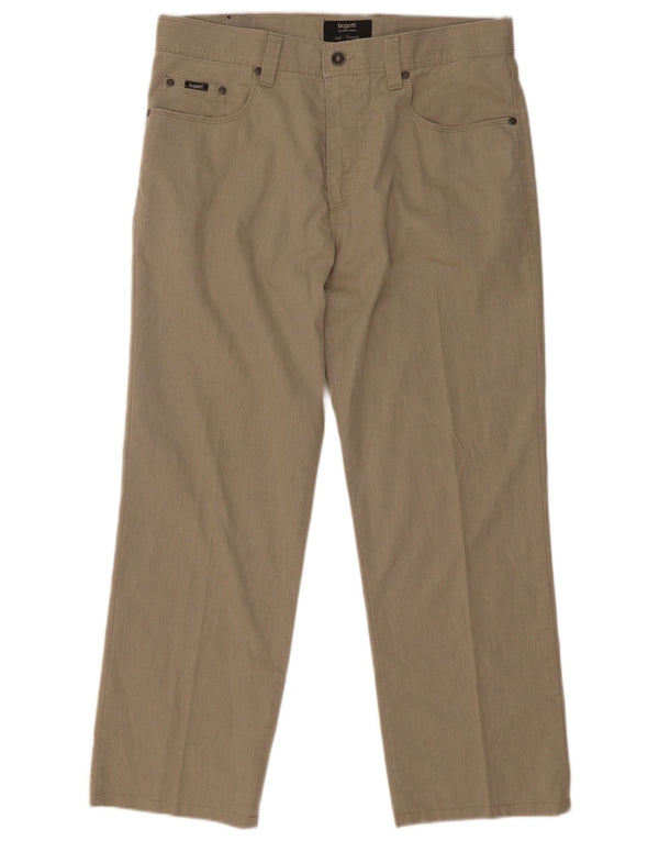 Bugatti Pantalon décontracté droit pour homme Large W34 L27 Beige Coton
