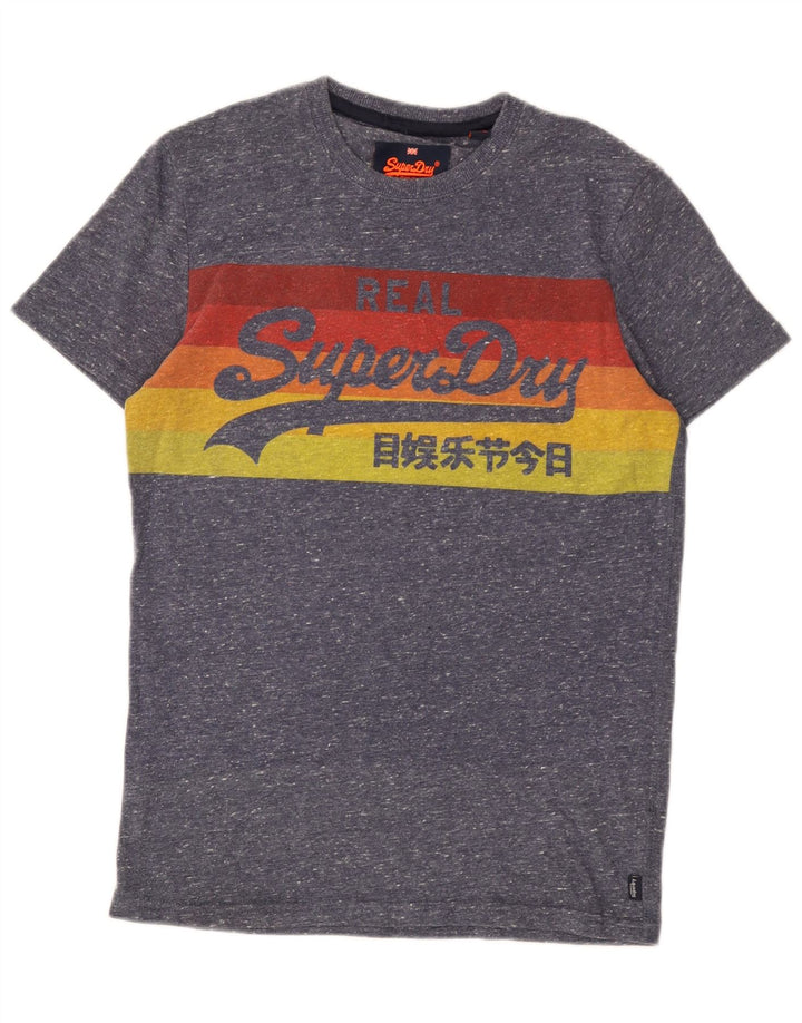 Superdry T-Shirt Graphique Homme Petit Bleu Moucheté Coton
