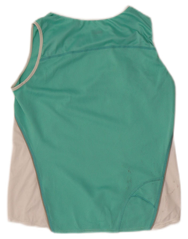 Nike Womens Crop Vest Top UK 8 Small Blanc Colorblock