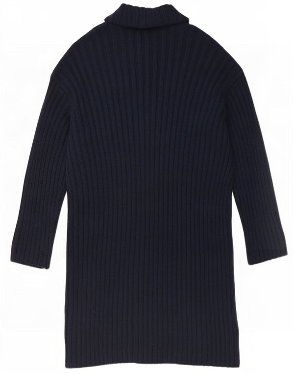 Marks & Spencer Womens Long Sleeve Jumper Dress UK 12 Medium Navy Blue