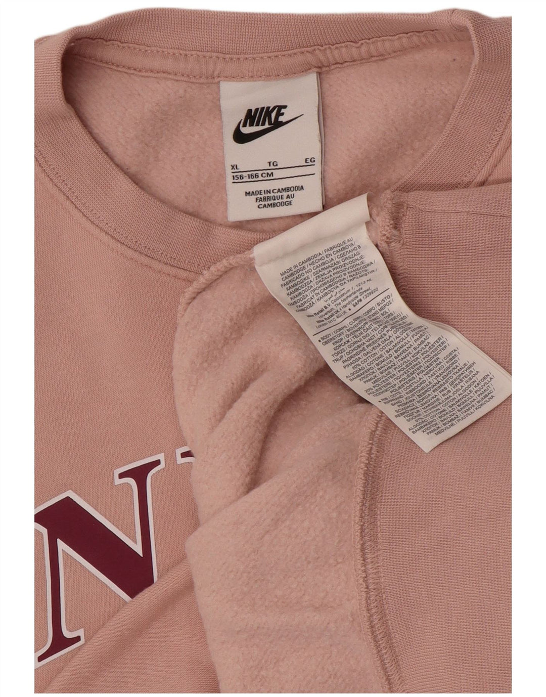 NIKE Pull-over surdimensionné graphique pour fille 13-14 ans XL Rose Coton