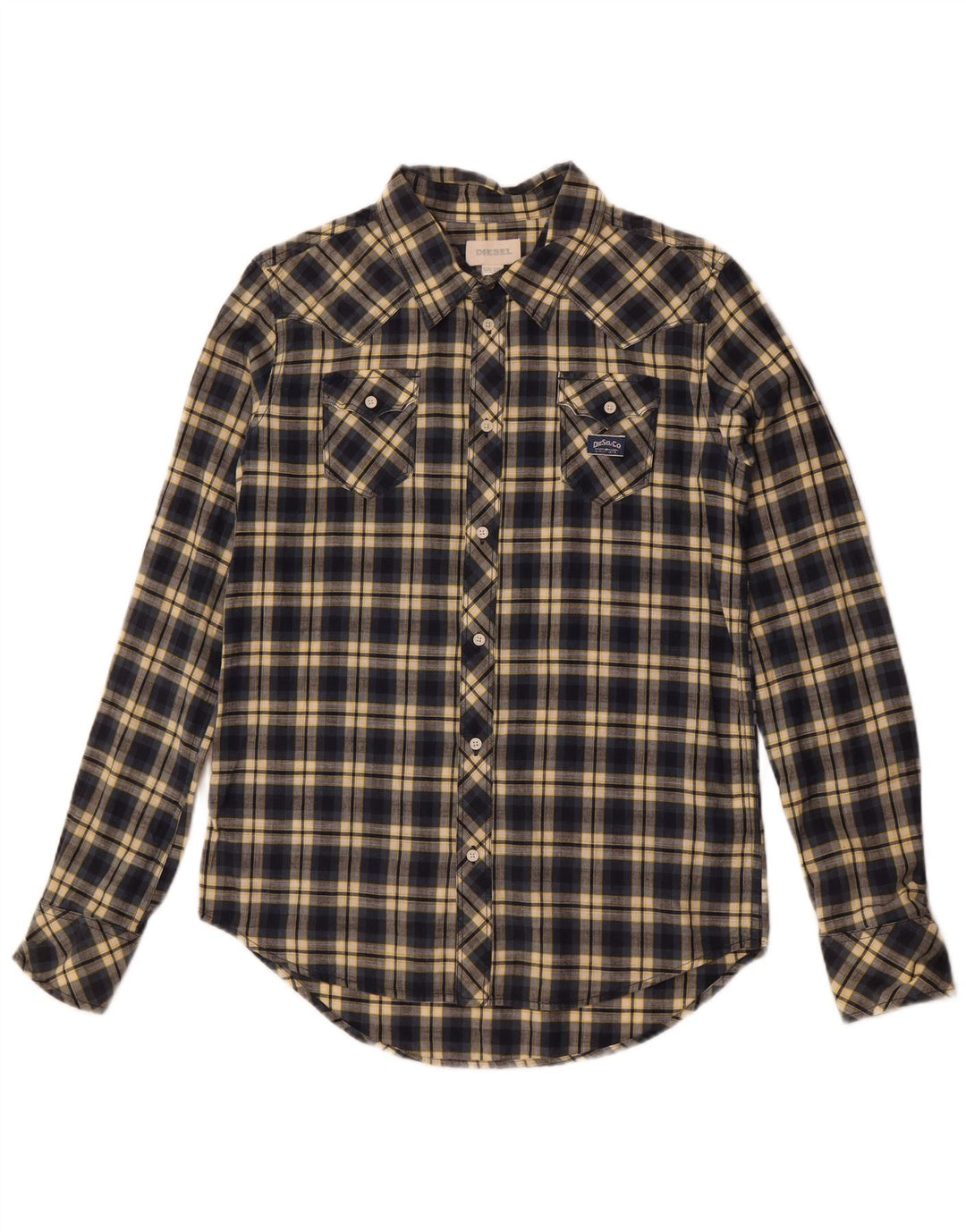 Diesel Chemise Garçon 15-16 ans 2XL Bleu Marine à Carreaux Coton