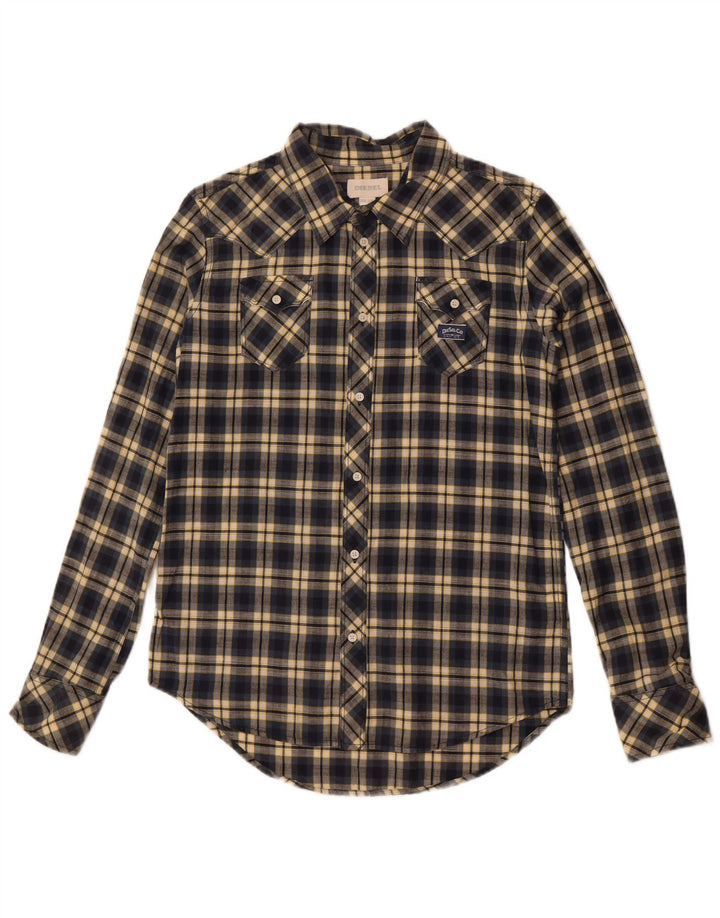 Diesel Chemise Garçon 15-16 ans 2XL Bleu Marine à Carreaux Coton