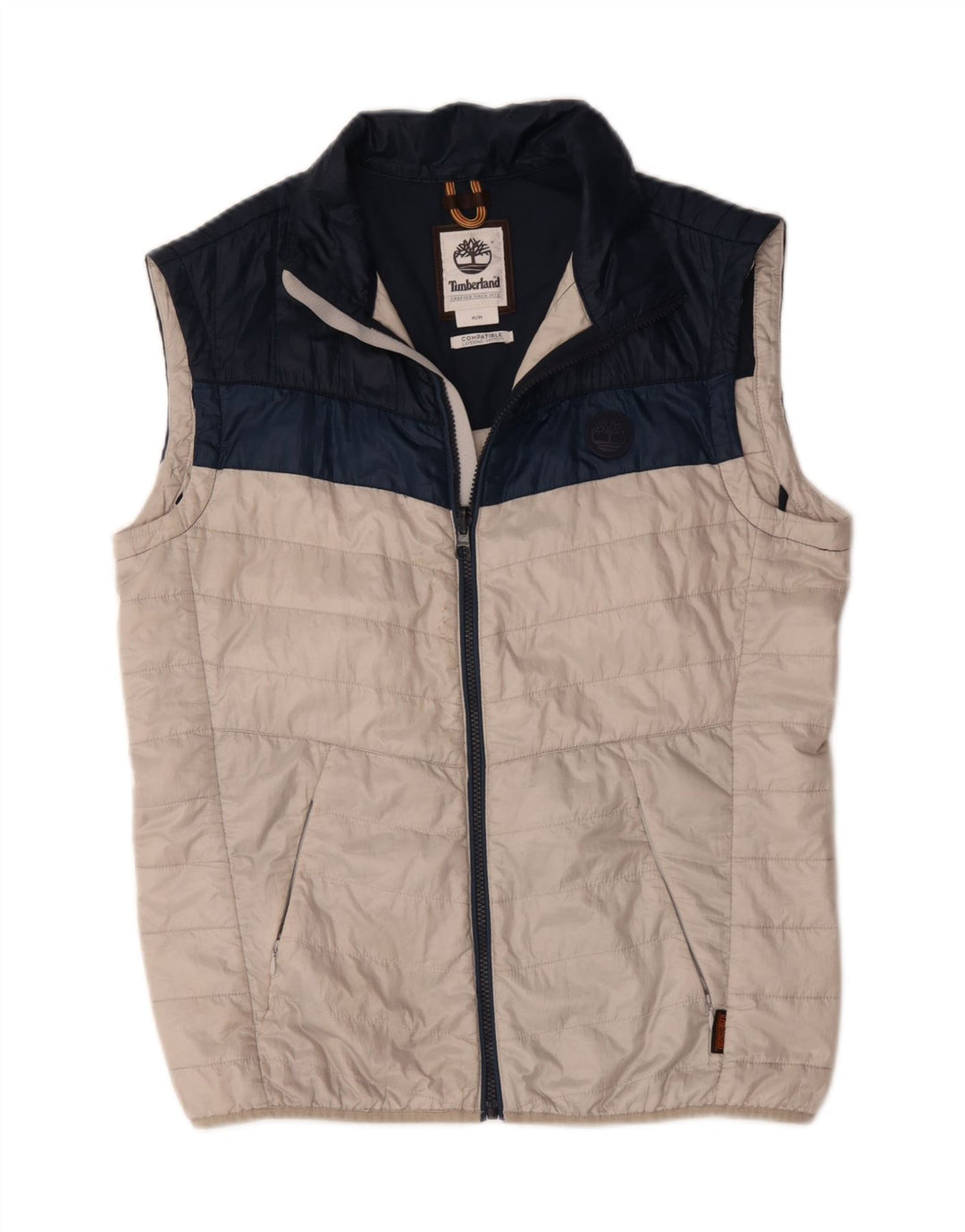 Timberland Gilet rembourré pour hommes UK 38 Polyester color block blanc moyen