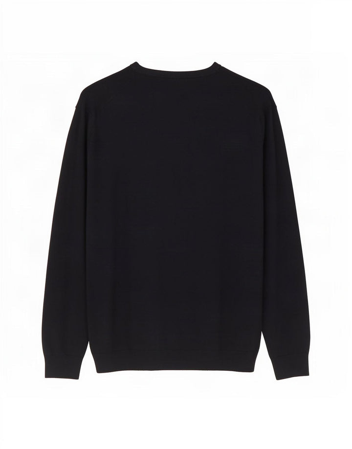 Zara Pull ras du cou pour homme, grand, bleu marine