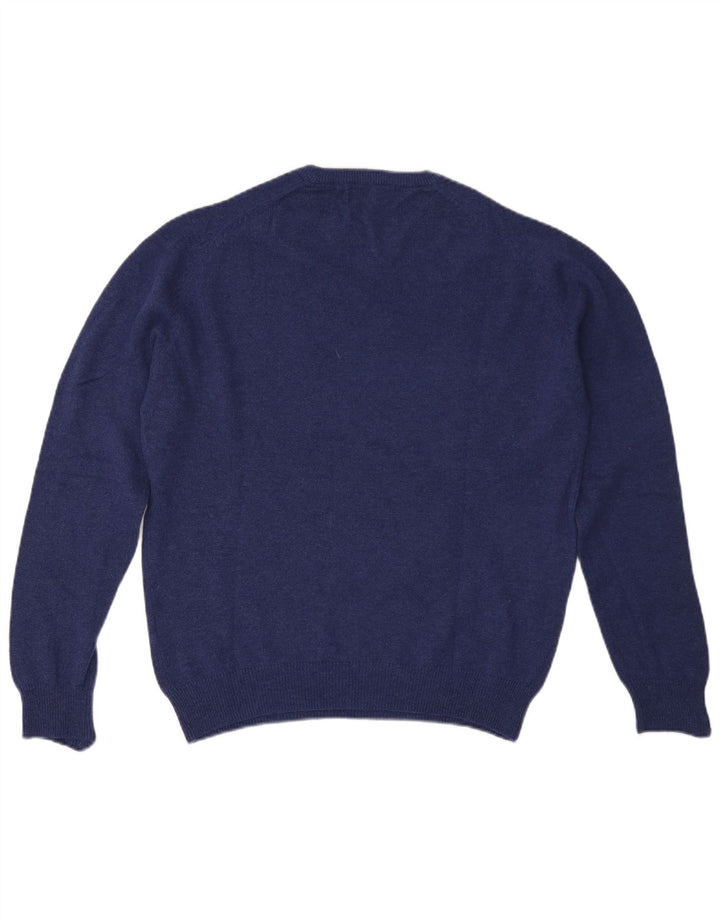 Marks & Spencer Pull à col rond coupe classique pour homme en laine bleu moyen